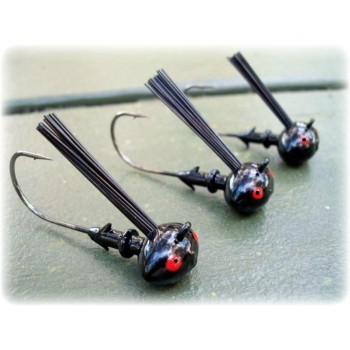 "Rapture Series" Football Jig Head - Black Unskirted (1 pack)